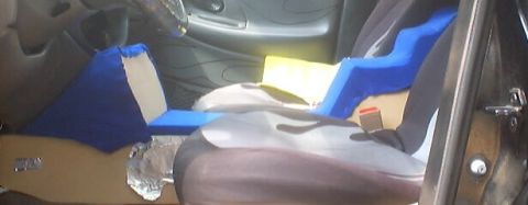 1999 Ford Taurus - Custom foam padding has been added to the car's seats, altering their original appearance.