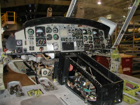 1967 Ford Ranchero - The complex instrument panel of a helicopter cockpit, showing a wide array of gauges and switches.