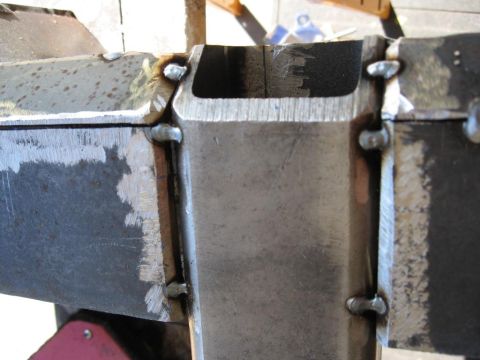 1995 Ford F-150 - This image shows a close-up view of welded metal components, indicating repair or construction work.