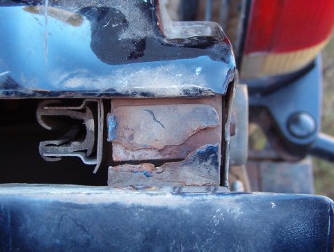 1983 Ford Bronco - The tab is torn along the rear of the 2 spot welds, leaving little of the side plate exposed. So there's no point in attempting to reattach…