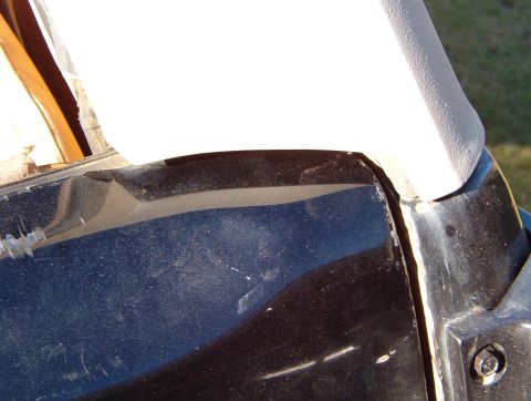 1983 Ford Bronco - The black rivet is totally hidden, and the new brace should last longer than the truck (or at least longer than the t/g).