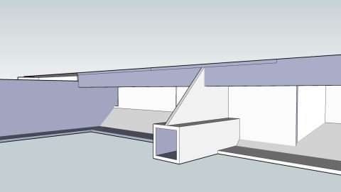 1995 Ford F-150 - 3D CAD model render of an underbody frame rail with a box-tube crossmember, with no dimensions or annotations.
