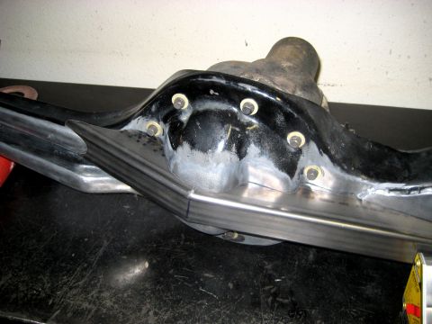 1996 Ford Bronco - Custom metalwork is being added to a rear axle assembly, likely for off-road or fabrication projects.