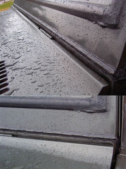 1975 Ford Bronco - Even with the sealant below the hinge, water was still getting behind the hinge from the top, and building up in the trough high enough to…