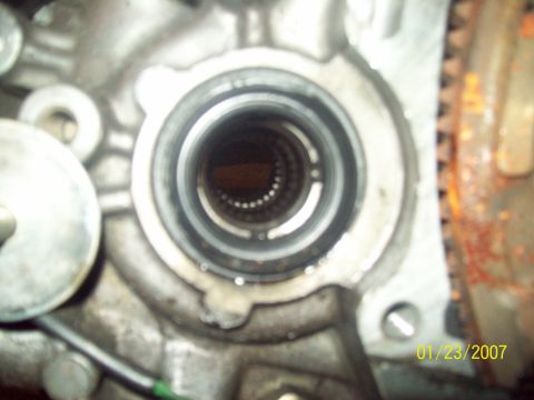 1995 Ford Probe - Here you can see where the axles go... as you can see in the pic you can see straight thru the tranny.. On stock strannies there is a diffe…