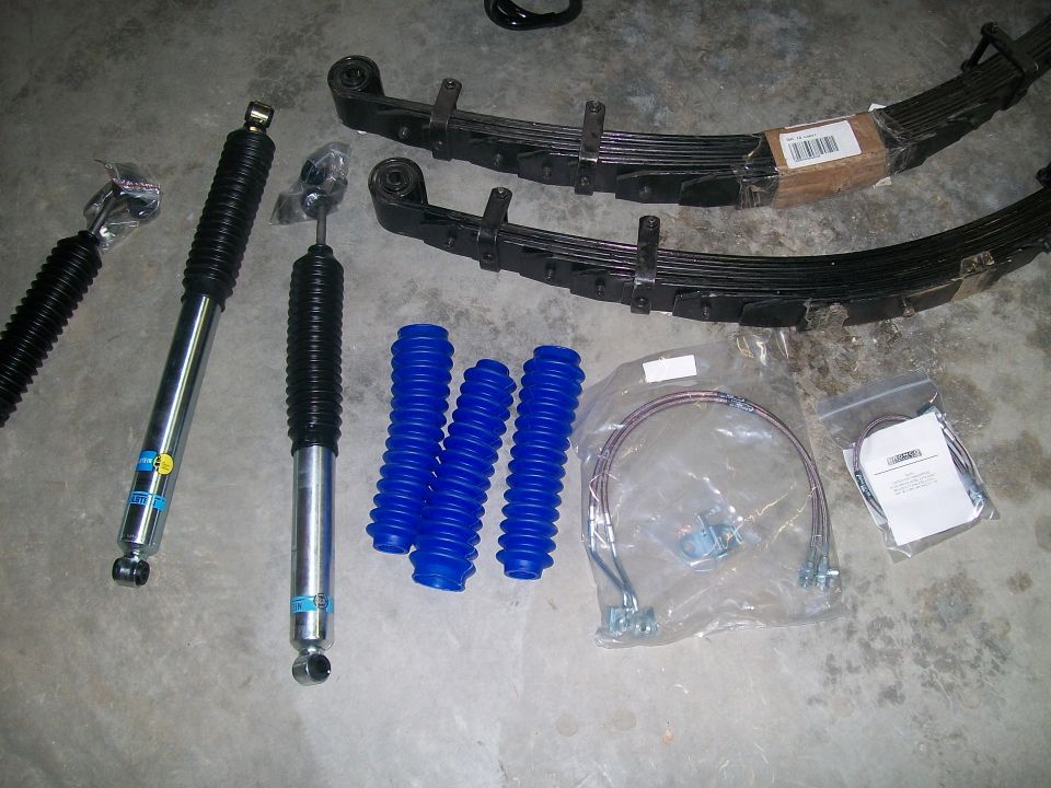 Stainless steel brake lines with new blue boots