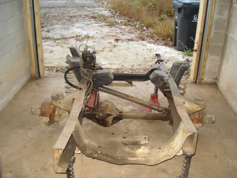 1991 Ford Bronco - This image shows the chassis and drivetrain of a vehicle, not a complete 1991 Ford Bronco.