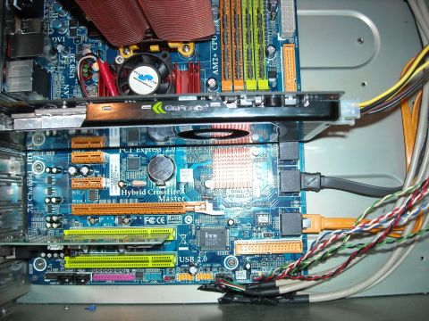 1979 Ford F-150 - Internal view of a computer's motherboard, highlighting various components and their connections.