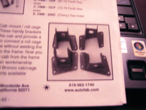 1986 Ford Bronco - These brackets are designed for connecting a roll cage to a Bronco cab without welding.