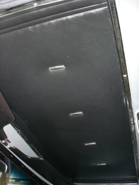 1979 Ford Bronco - Interior view of a vehicle's headliner with several small lights embedded.