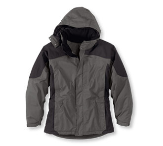 1990 Ford Bronco - This jacket is grey and black with a hood and dark grey panels.