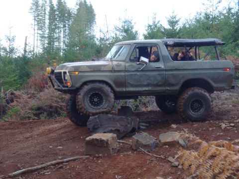 1978 Ford Bronco - This 1978 Ford Bronco is navigating a rocky, wooded trail.