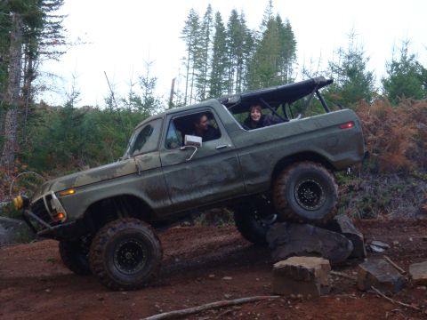 1978 Ford Bronco - This 1978 Ford Bronco navigates a rocky trail, demonstrating its off-road capabilities.