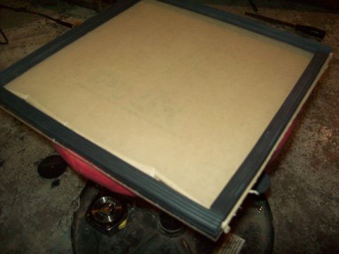 1985 Ford Bronco - This photo shows a square air filter with a black rubber gasket.