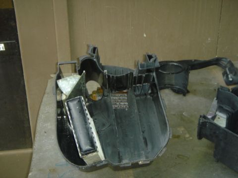 1983 Volkswagen Rabbit - Reassembly, air deflector, heater core, and defrost deflector in the left side heater case.