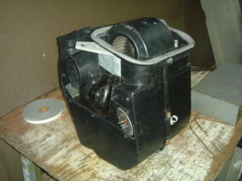 1983 Volkswagen Rabbit - Reassembled heater case, right side. Note A/C stuff has been eliminated and case hole plugged. Have also added a loop to the firewall side…