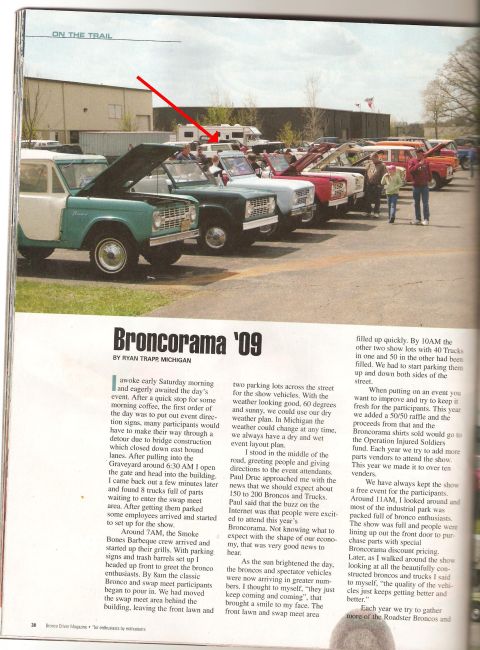 1995 Ford Bronco - A gathering of classic Ford Broncos, likely at a car show or swap meet, with several vehicles on display.