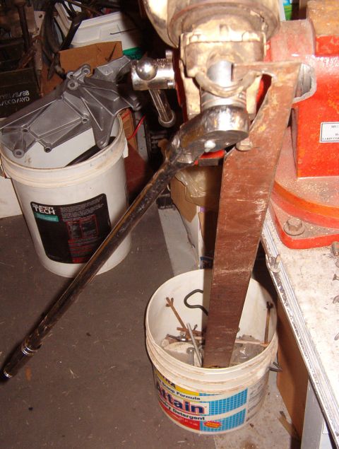 1983 Ford Bronco - This tool is something I made for fan clutches & pinion nuts, and it works. The big ratchet is also handy. That's my sandblasted-&-clearcoa…