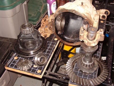 1983 Ford Bronco - Everything is stripped down & cleaned for welding, except for sandblasting inside the carrier. I won't reinstall the pinion shaft or the re…