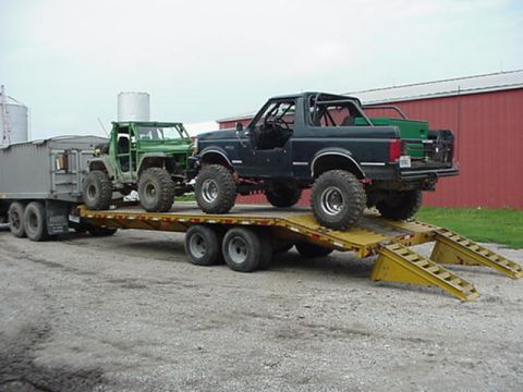 1992 Ford Bronco - its real close! ramps will have to be chained up to bumper or removed.