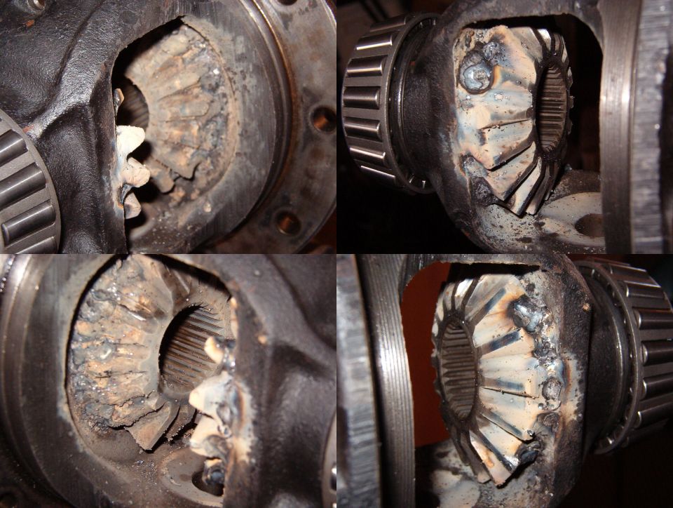 The welds are a little rough, but my welder (my g/f's nephew) just had rotator cuff surgery & his R arm was in a sling.  And it's still better than half the Lincoln lockers I've seen.  I'm gonna knock out most of the spatter before putting it back together.

EPILOGUE: the L gear popped loose the first time I tried it on some slick mud.