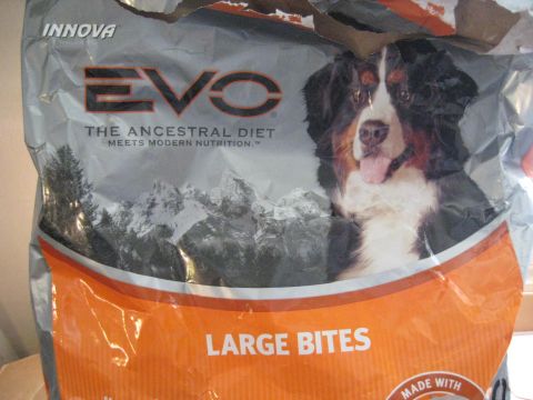 1978 Ford Bronco - This bag of Innova EVO dog food features a Bernese Mountain Dog and the text 'Large Bites'.