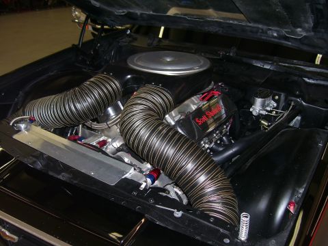 1979 Chevrolet Camaro - The engine bay features custom "Scott Shaffer" valve covers and large flexible intake hoses.