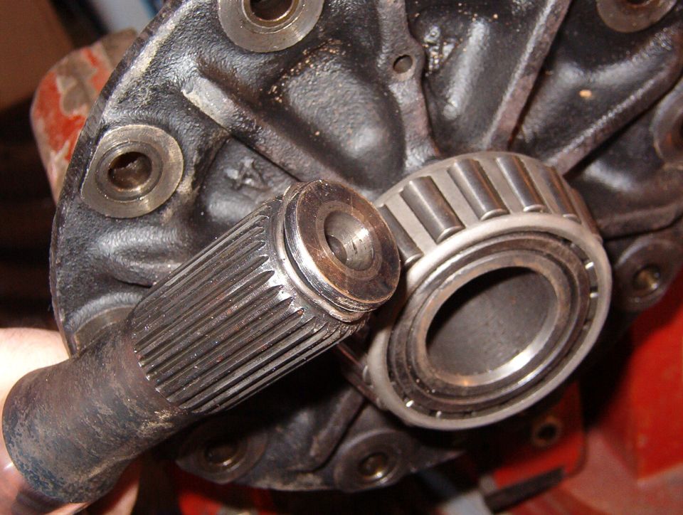 Differential pinion gear shaft and tapered roller bearing on a third-member housing