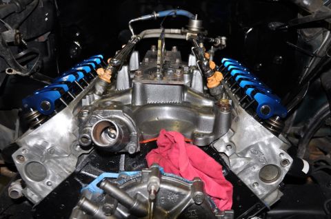 1996 Ford Bronco - Engine components are visible, including fuel injectors and roller rockers.
