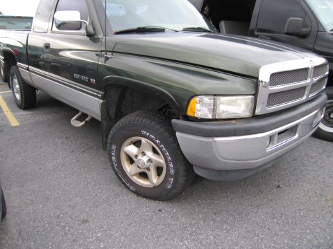 1991 Ford LTD Crown Victoria - This green pickup truck features Ram 1500 badging and a two-tone paint scheme.
