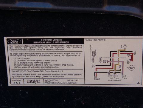 1993 Ford Bronco - VECI Label IF THE IMAGE IS TOO SMALL, click it. [url=http://www.supermotors.net/registry/media/858380] http://www.supermotors.net/getfile/8…