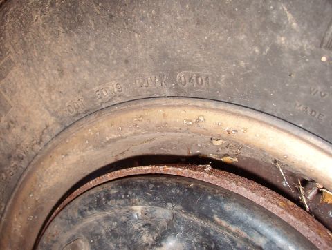 1993 Ford Bronco - These tires are critically old. DOT recommends no older than 6 years, and these are almost 8 (0401 = 04th week of 2001). For more info, inc…
