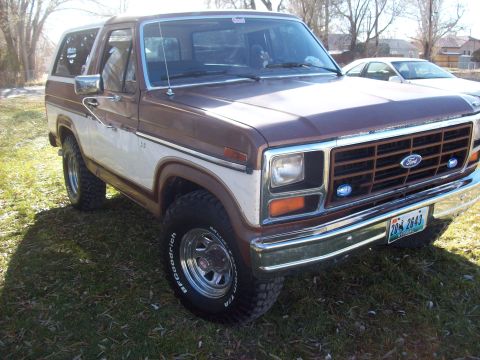 1985 Ford Bronco - This 1985 Ford Bronco is parked outdoors on a grassy area.