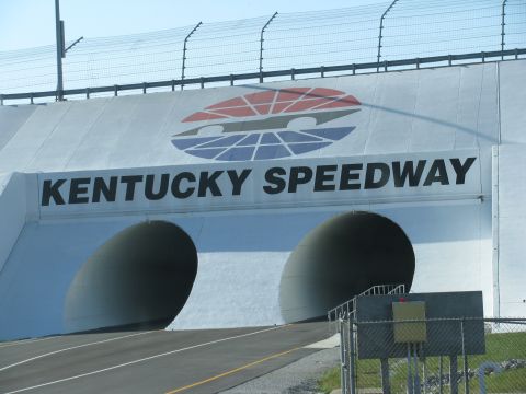 2003 Mercury Marauder - The entrance to the Kentucky Speedway tunnel is visible with its prominent signage.