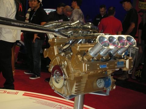1998 Ford Crown Victoria - Custom Ford V8 engine on display, chrome headers and individual throttle bodies.