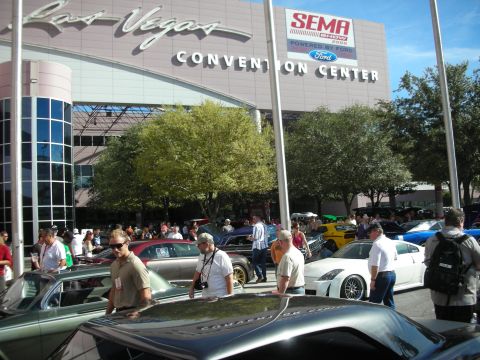 1998 Ford Crown Victoria - Cars gathered outside the Las Vegas Convention Center during the SEMA Show.