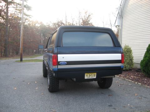 1990 Ford Bronco - New tailgate..thanks C4C......welded up the spare mntg bracket holes & dents..reshot w/ SS urethane. Rollpan added, but first had to modify…