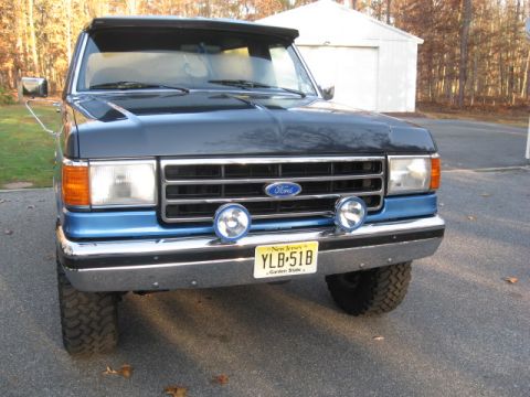 1990 Ford Bronco - Just finished sandblasting, painting & installing the front valance due to notorious Ford primer problem. Removed 4x4 emblem & filled holes…