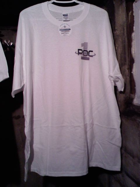 1993 Ford Probe - A white t-shirt with a "1 POC" logo is displayed against a dark background.