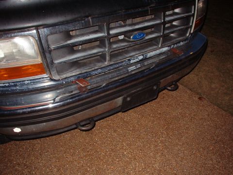 1993 Ford Bronco - And I added some Ford front recovery eyes on custom brackets that include light tabs, but they have to come off to be welded & painted.