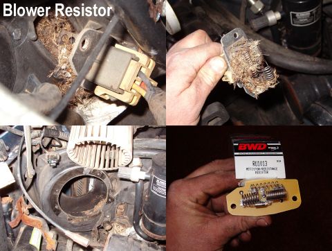 1993 Ford Bronco - After replacing the muffler, I could hear that the blower would only run at HI speed, so I bought a new resistor. When I pulled the old one…