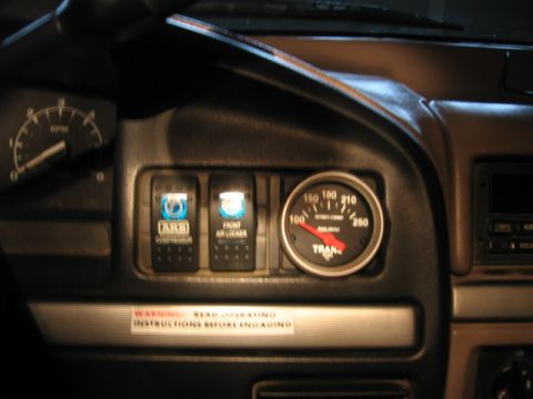 1995 Ford Bronco - Tranny Temp gauge install, autometer 3357 from summit.