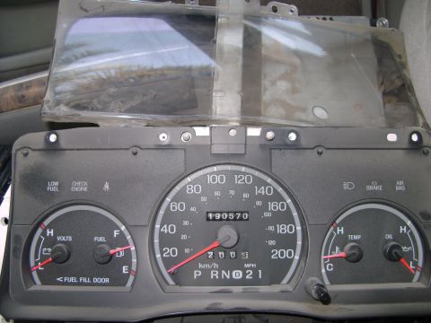 1998 Ford Crown Victoria - Instrument cluster from a 1998 Ford Crown Victoria, showing 190,570 miles on the odometer.