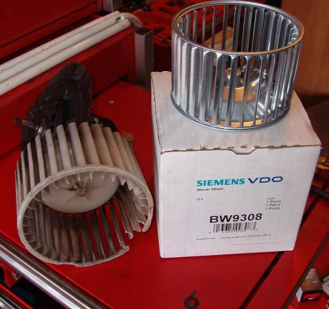 1993 Ford Bronco - A squirrel chewed thru the squirrel cage, and no one has a direct-replacement plastic one, so I had to use this $16 metal one from NAPA or…