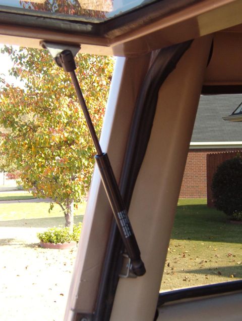 1975 Ford Bronco - The BC Broncos liftgate strut kit, supplied thru BroncoHut. It's straightforward to install, but drilling out the original rivets can be tr…