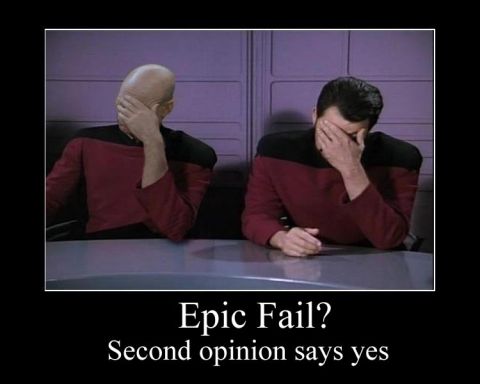 1989 Ford Bronco - This image depicts a humorous meme with text that reads 'Epic Fail? Second opinion says yes'.