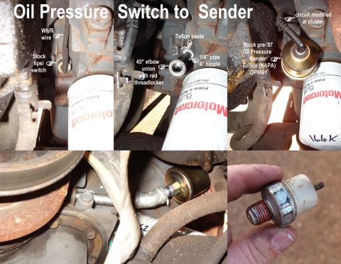 1983 Ford Bronco - Oil Pressure Switch to Sender IF THE IMAGE IS TOO SMALL, click it. Swapping from a factory oil pressure switch to a factory-style sender ca…
