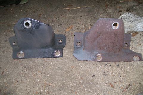 1992 Ford C-350 (Centurion Conversions) - After getting the engine in and bolted to the transmission I realized that the brackets that the engine mounts bolt to on the engine are di…