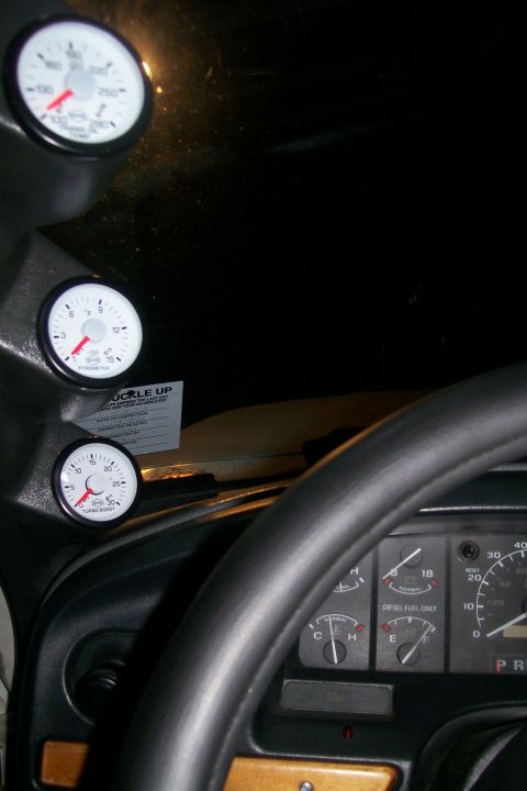 1992 Ford C-350 (Centurion Conversions) - The gauges I installed to keep track of things.