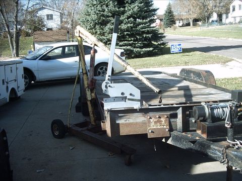 1954 Ford F-100 - 10-31-08: Thanks, Here's today's progress. I started out by pulling out the shear. I marked and drilled a couple holes on the cross bar on…